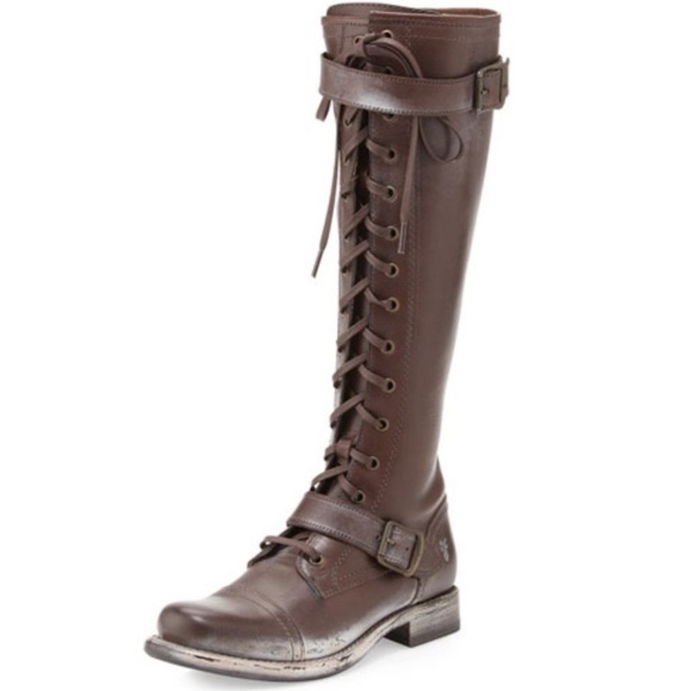 Frye Jenna Cap Toe Lace-up Boots.